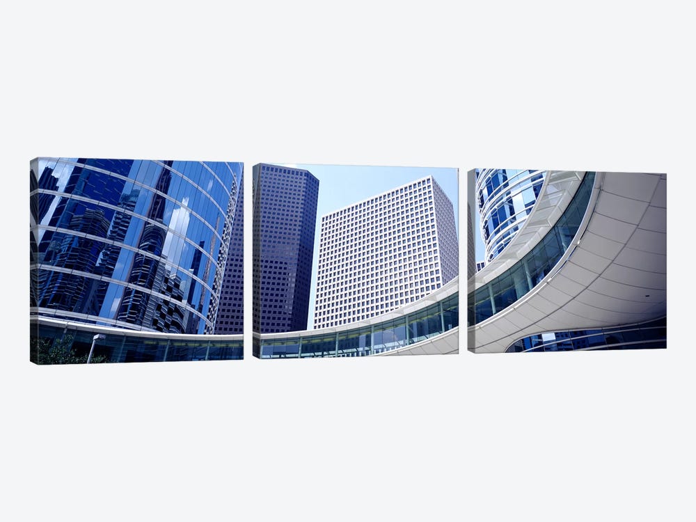 Low angle view of buildings in a city, Enron Center, Houston, Texas, USA by Panoramic Images 3-piece Canvas Print