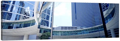 Low angle view of skyscrapers, Enron Center, Houston, Texas, USA Canvas Art Print - Houston Art