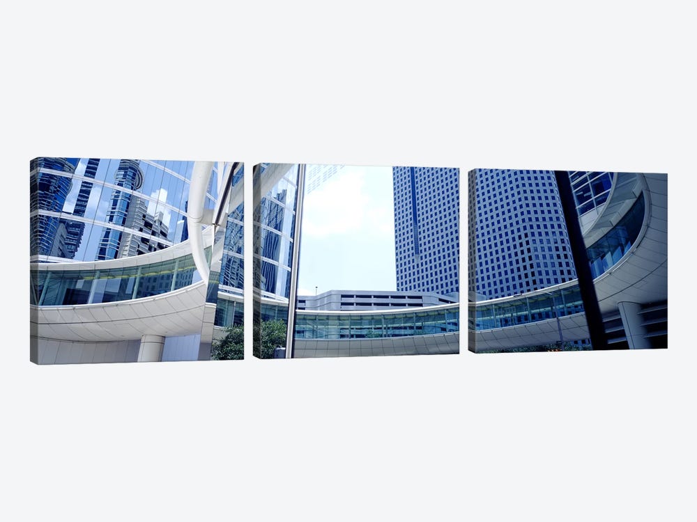 Low angle view of skyscrapers, Enron Center, Houston, Texas, USA by Panoramic Images 3-piece Art Print