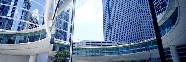 Texas: Low angle view of skyscrapers, Enron Center, Houston, Texas, USA by Panoramic Images