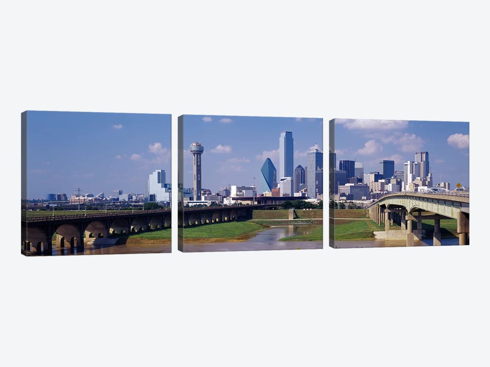 Office Buildings In A City, Dallas, Texas, USA by Panoramic Images 3-piece Canvas Print