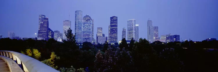 Buildings lit up at duskHouston, Texas, USA