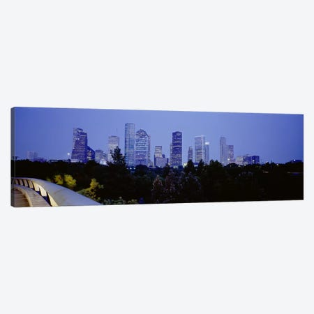 Buildings lit up at duskHouston, Texas, USA Canvas Print #PIM3647} by Panoramic Images Canvas Print