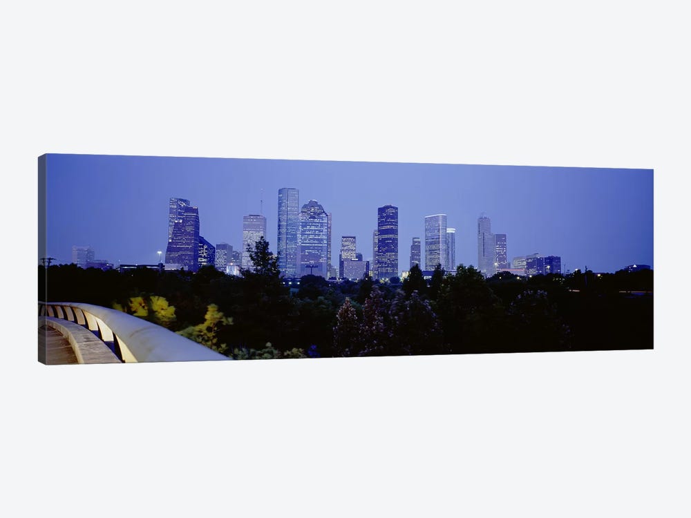 Buildings lit up at duskHouston, Texas, USA by Panoramic Images 1-piece Canvas Print