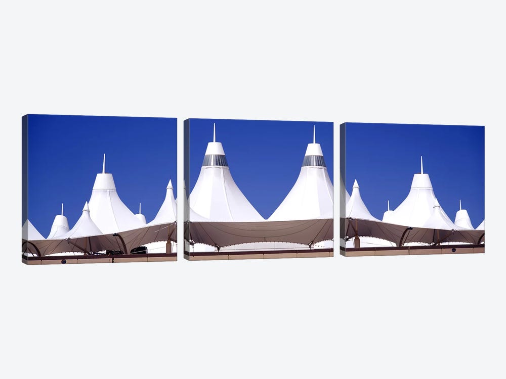 Roof of a terminal building at an airportDenver International Airport, Denver, Colorado, USA by Panoramic Images 3-piece Canvas Print