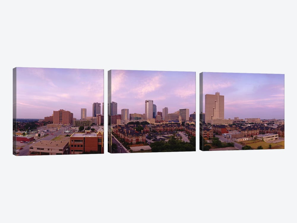 Skyscrapers in a cityFort Worth, Texas, USA by Panoramic Images 3-piece Canvas Print