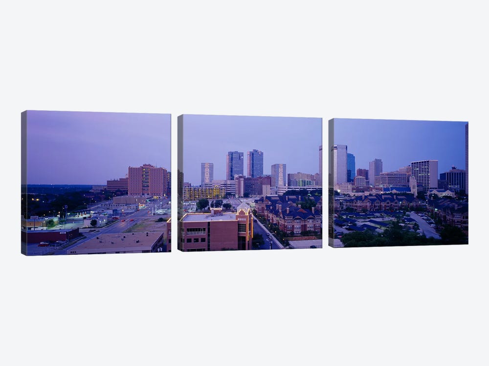 High angle view of a cityFort Worth, Texas, USA by Panoramic Images 3-piece Canvas Print
