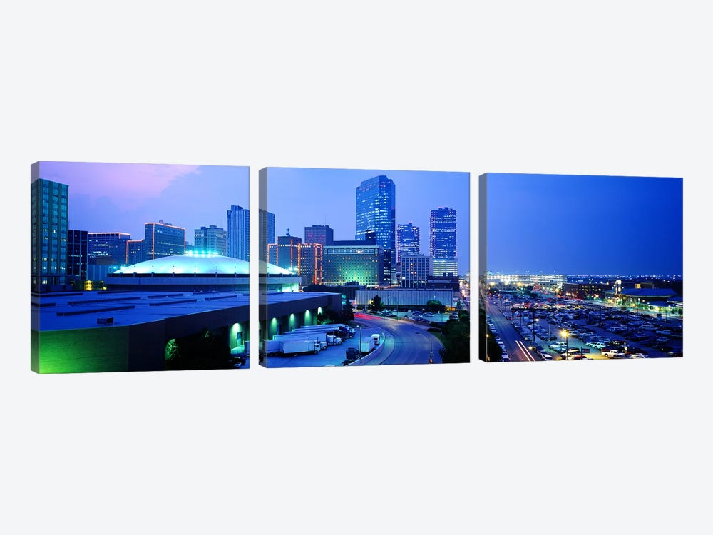 Downtown Skyline, Fort Worth, Texas, USA by Panoramic Images 3-piece Canvas Artwork