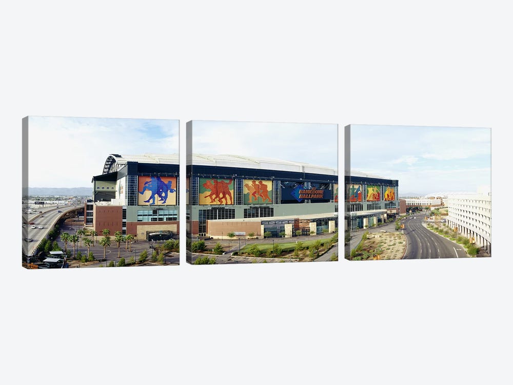 High angle view of a baseball stadiumBank One Ballpark, Phoenix, Arizona, USA by Panoramic Images 3-piece Canvas Print
