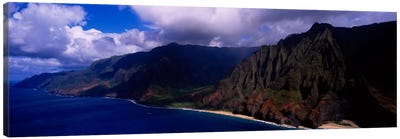 Coastal Landscape, Na Pali Coast State Park, Kaua'i, Hawaii, USA Canvas Art Print - Volcano Art
