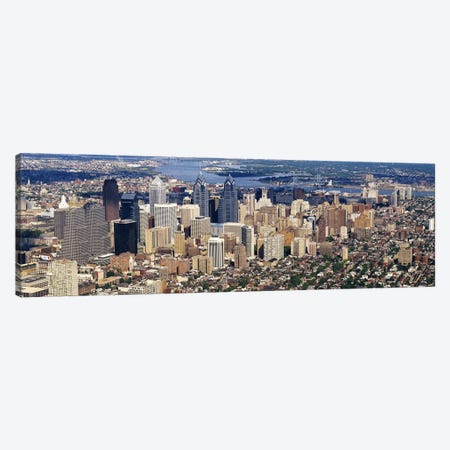 Aerial view of a city, Philadelphia, Pennsylvania, USA #2 Canvas Print #PIM3675} by Panoramic Images Canvas Artwork