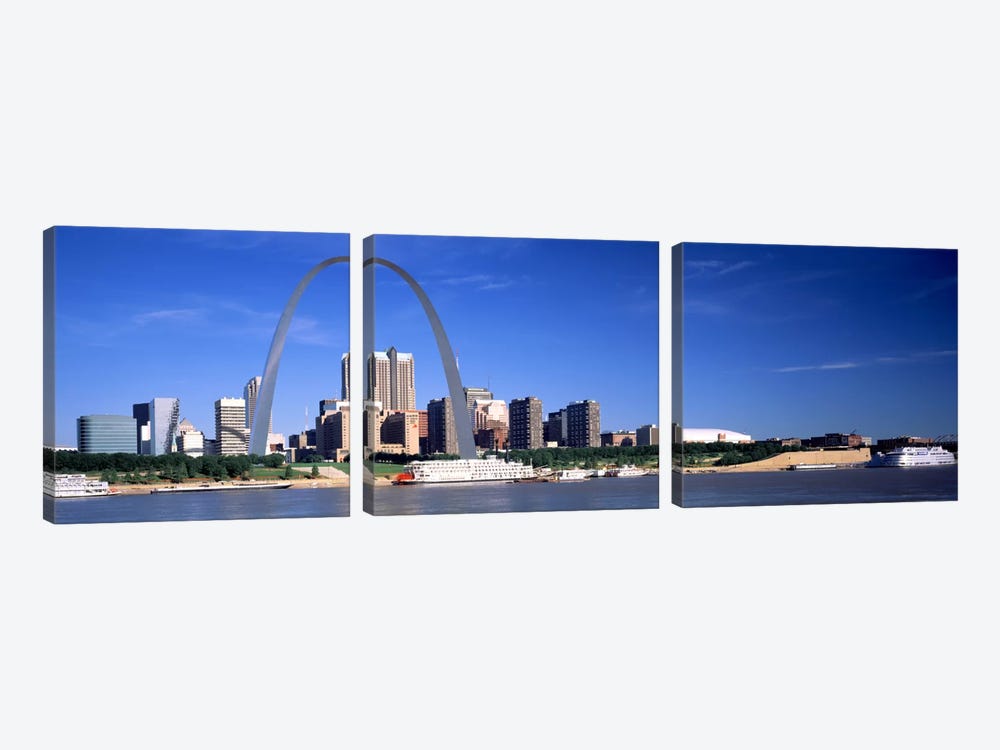 Skyline Gateway Arch St Louis MO USA by Panoramic Images 3-piece Canvas Art Print