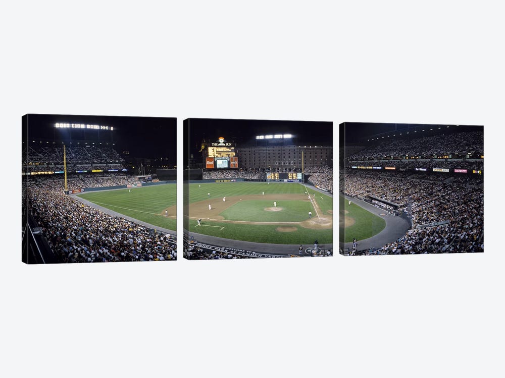 Baseball Game Camden Yards Baltimore MD by Panoramic Images 3-piece Canvas Wall Art