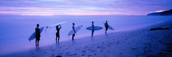 Blue: Surfers on Beach Costa Rica by Panoramic Images