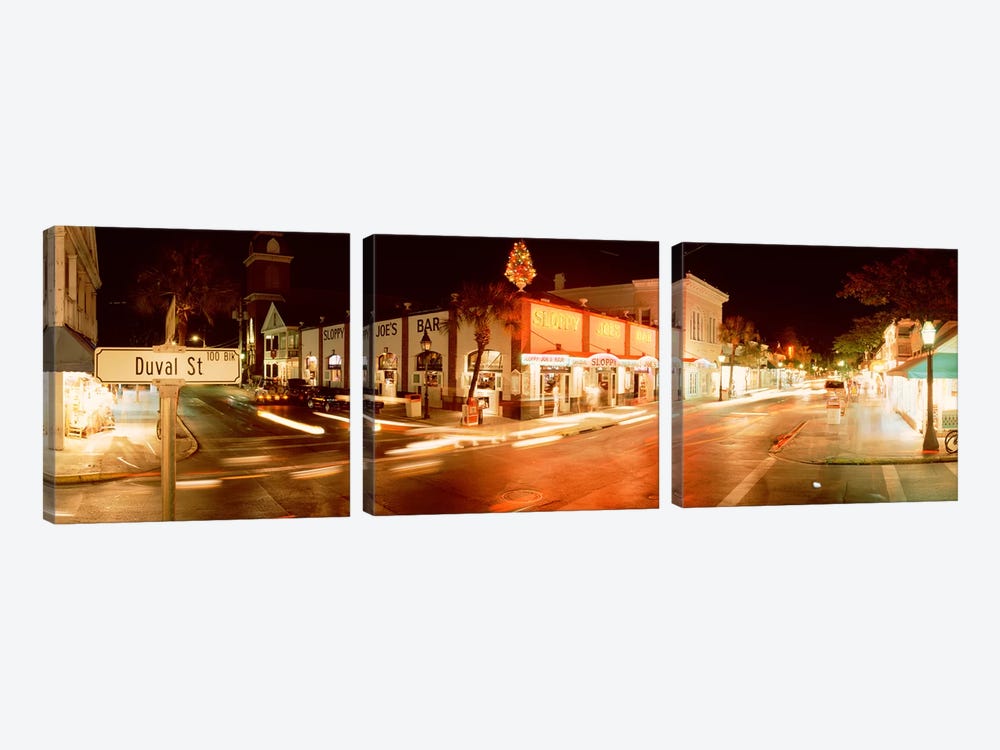 Sloppy Joe's Bar, Duval Street, Key West, Monroe County, Florida, USA by Panoramic Images 3-piece Canvas Wall Art