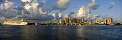 Cruise ship docked at a harbor, Miami, Florida, USA by Panoramic Images multi panel art