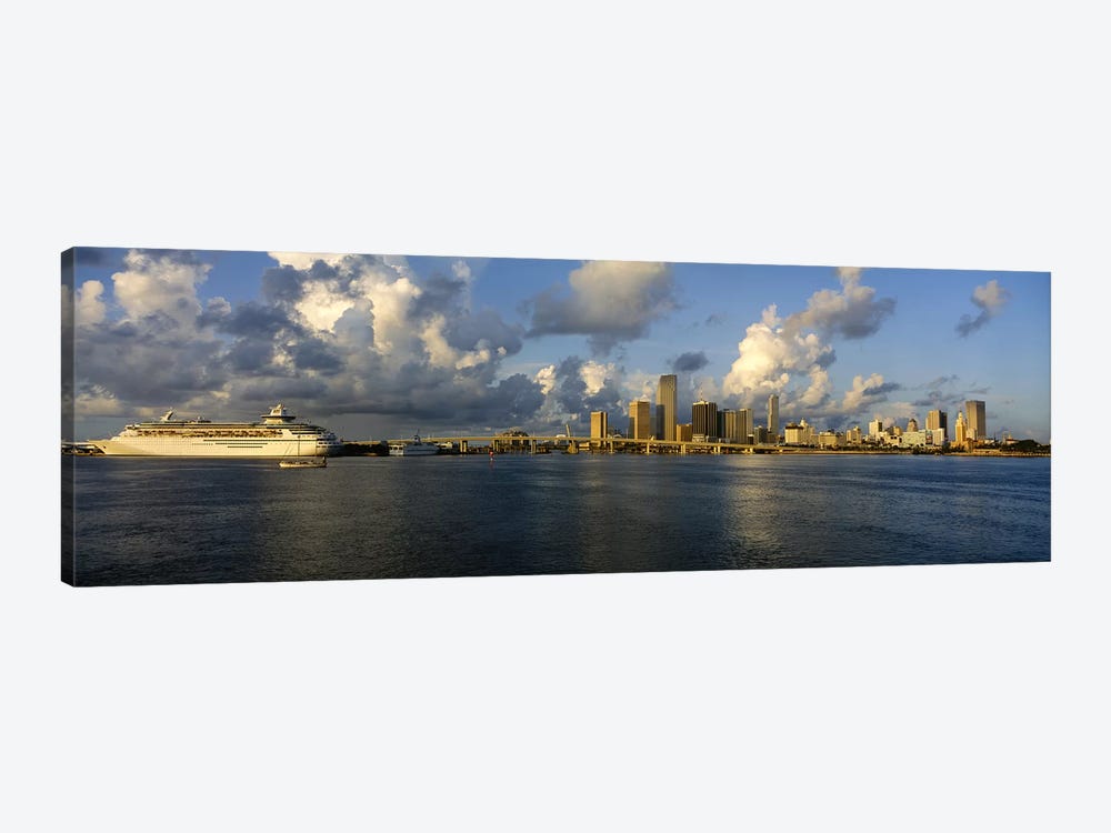 Cruise ship docked at a harbor, Miami, Florida, USA by Panoramic Images 1-piece Canvas Art