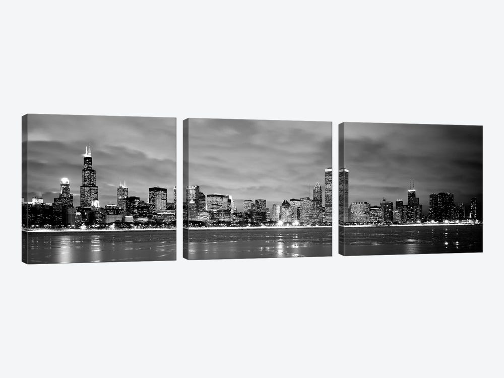 Buildings at the waterfront, Chicago, Illinois, USA by Panoramic Images 3-piece Canvas Art