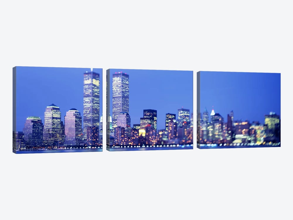 Evening, Lower Manhattan, NYC, New York City, New York State, USA by Panoramic Images 3-piece Canvas Art Print