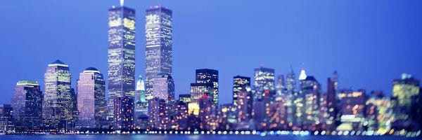 New York City Skylines: Evening, Lower Manhattan, NYC, New York City, New York State, USA by Panoramic Images