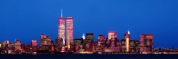 Blue: Evening Lower Manhattan New York NY by Panoramic Images