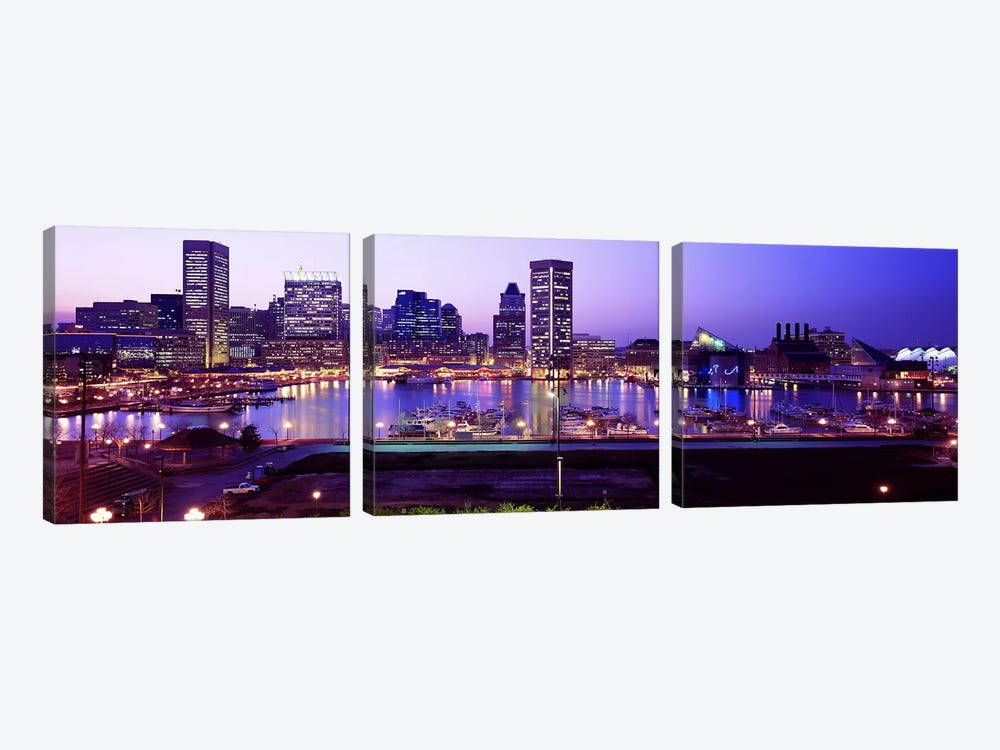 Inner HarborBaltimore, Maryland, USA by Panoramic Images 3-piece Canvas Wall Art
