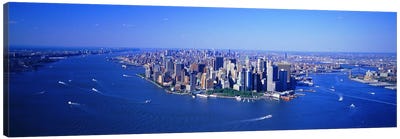 Aerial Lower Manhattan New York City NY Canvas Art Print - Island Art