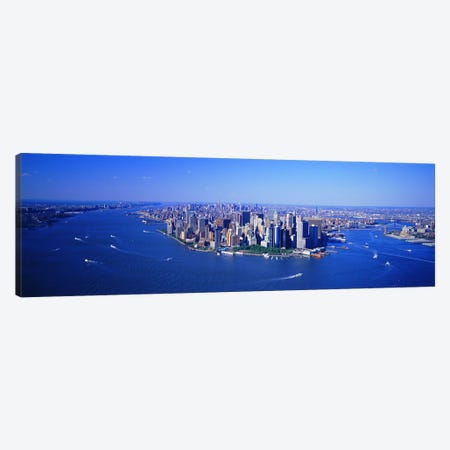 Aerial Lower Manhattan New York City NY Canvas Print #PIM3705} by Panoramic Images Canvas Wall Art