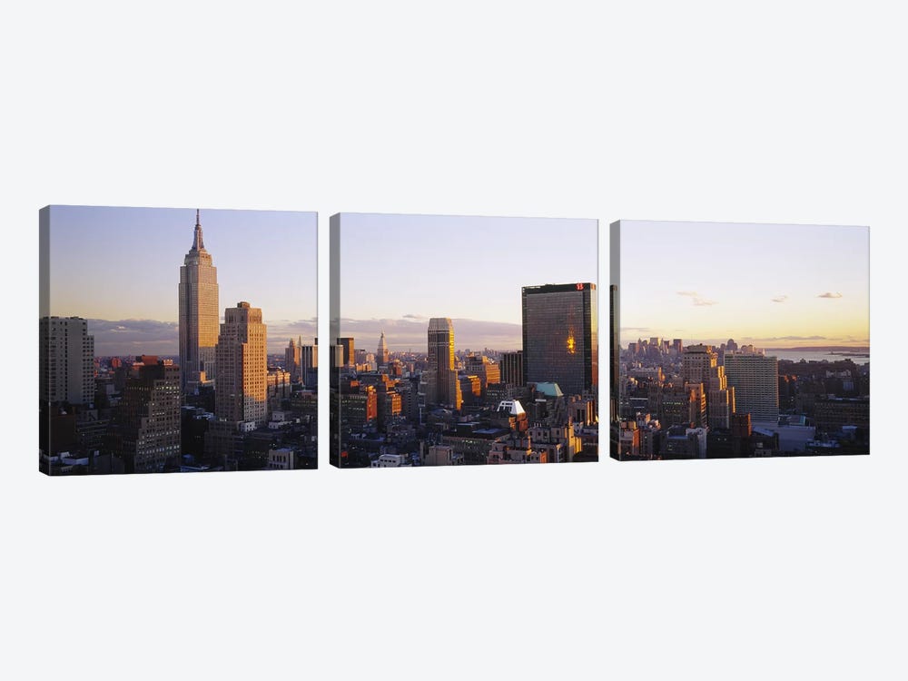 Buildings in a city, Manhattan, New York City, New York State, USA by Panoramic Images 3-piece Canvas Art