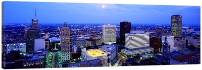 Evening, Buffalo, New York State, USA Canvas Art Print - Panoramic Cityscapes