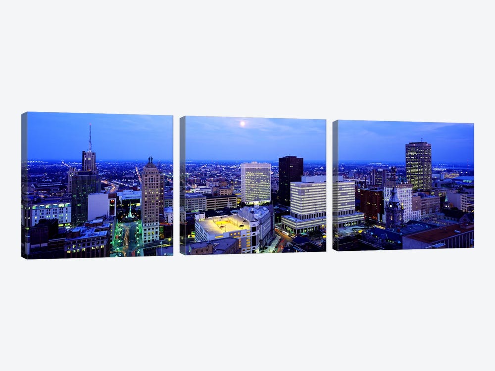 Evening, Buffalo, New York State, USA by Panoramic Images 3-piece Canvas Wall Art