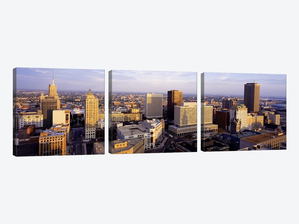 Downtown Skyline, Buffalo, Erie County, New York, USA by Panoramic Images 3-piece Canvas Wall Art