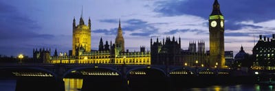 Palace Of Westminster At Night, London, England, United Kingdom by Panoramic Images canvas print