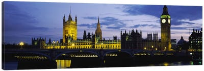 Palace Of Westminster At Night, London, England, United Kingdom Canvas Art Print - Tower Art