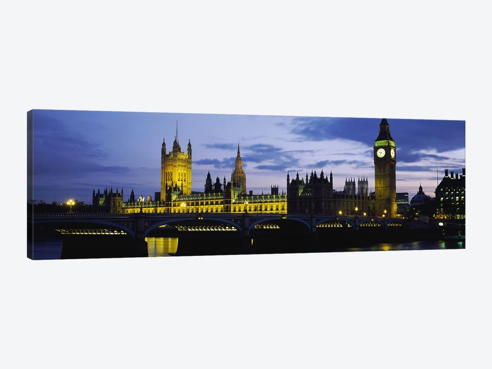 Palace Of Westminster At Night, London, England, United Kingdom by Panoramic Images 1-piece Canvas Art Print