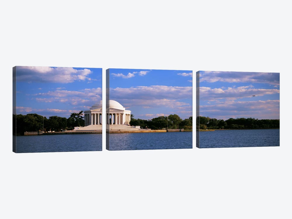 Monument On The Waterfront, Jefferson Memorial, Washington DC, District Of Columbia, USA by Panoramic Images 3-piece Canvas Wall Art