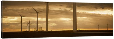 Wind Farm At Dawn, Near Amarillo, Texas, USA Canvas Art Print - Watermill & Windmill Art