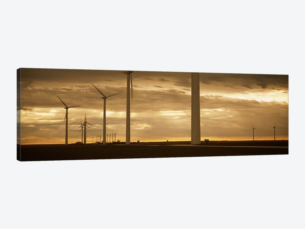 Wind Farm At Dawn, Near Amarillo, Texas, USA by Panoramic Images 1-piece Canvas Art