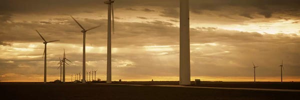 Wind Farm At Dawn, Near Amarillo, Texas, USA
