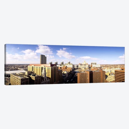 Cloudy Cityscape, Albany, New York, USA Canvas Print #PIM3730} by Panoramic Images Canvas Wall Art