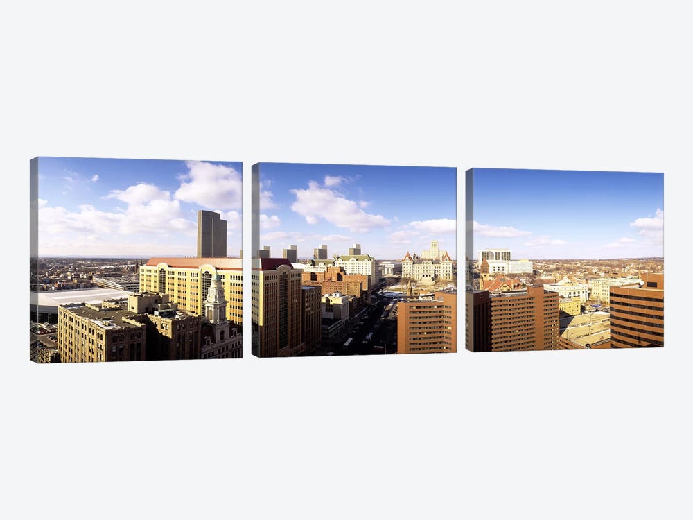 Cloudy Cityscape, Albany, New York, USA by Panoramic Images 3-piece Canvas Wall Art
