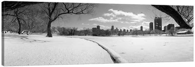 Buildings in a city, Lincoln Park, Chicago, Illinois, USA Canvas Art Print - Winter Art