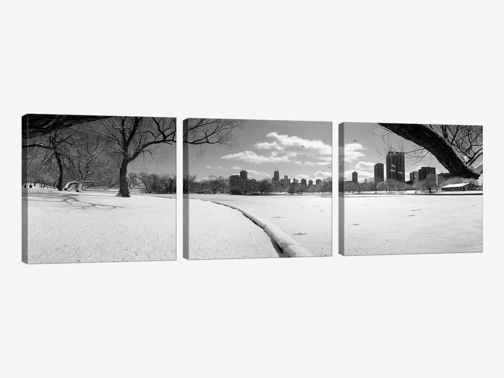 Buildings in a city, Lincoln Park, Chicago, Illinois, USA by Panoramic Images 3-piece Canvas Print