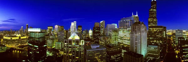 Chicago Skylines: Evening Chicago Illinois by Panoramic Images
