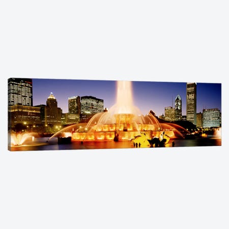 Buckingham Fountain At Dusk, Chicago, Cook County, Illinois, USA Canvas Print #PIM3734} by Panoramic Images Canvas Print