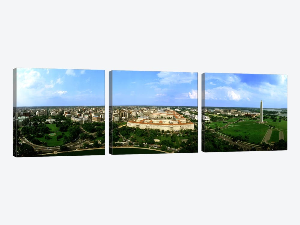 Aerial View Of The City, Washington DC, District Of Columbia, USA by Panoramic Images 3-piece Canvas Print