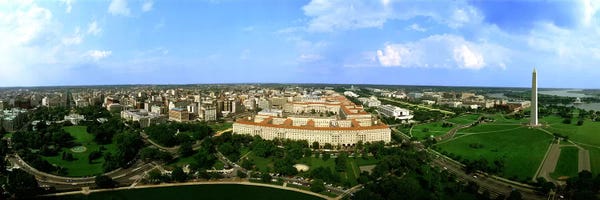 Washington, D.C.: Aerial View Of The City, Washington DC, District Of Columbia, USA by Panoramic Images