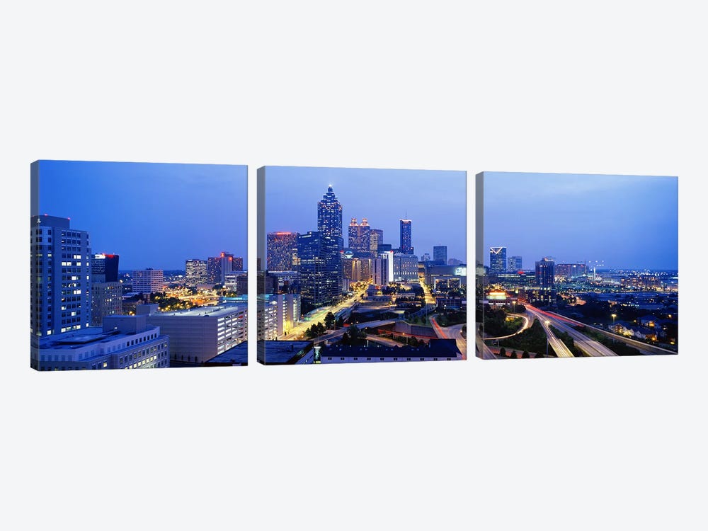 Evening In Atlanta, Atlanta, Georgia, USA by Panoramic Images 3-piece Canvas Artwork