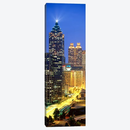Skyscrapers lit up at night, Atlanta, Georgia, USA Canvas Print #PIM3751} by Panoramic Images Canvas Art
