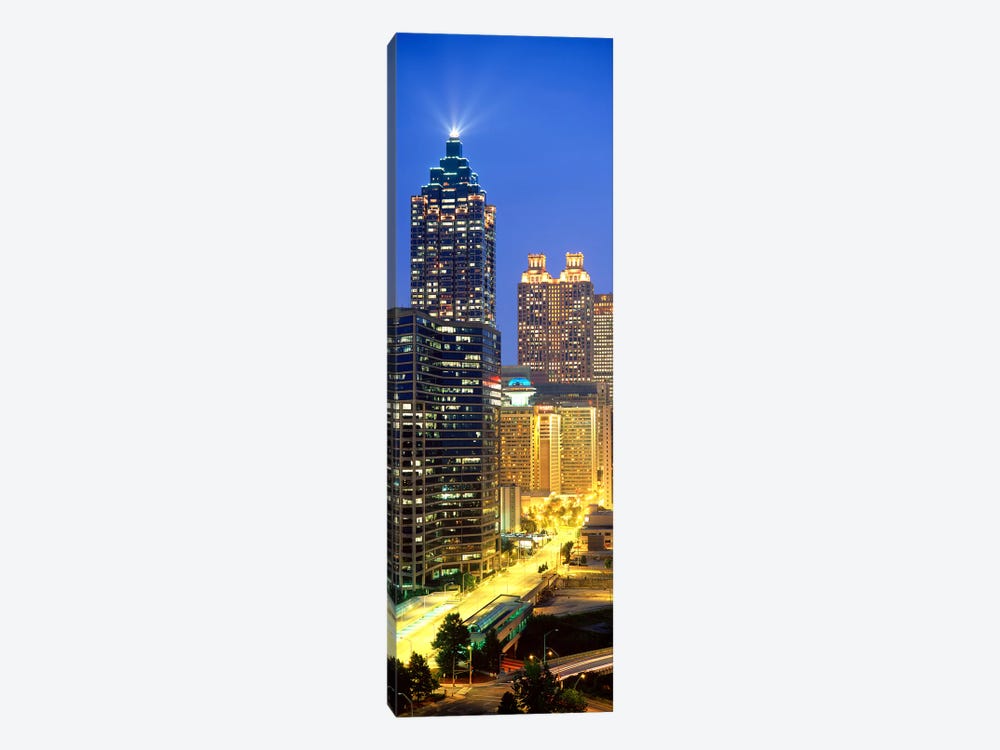 Skyscrapers lit up at night, Atlanta, Georgia, USA by Panoramic Images 1-piece Art Print